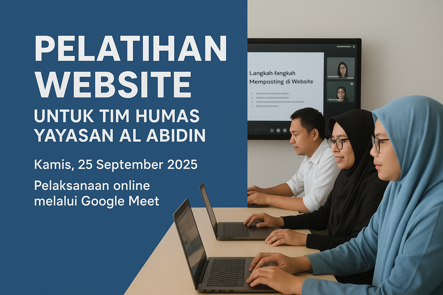 Pelatihan Website untuk Tim Humas Yayasan Al Abidin