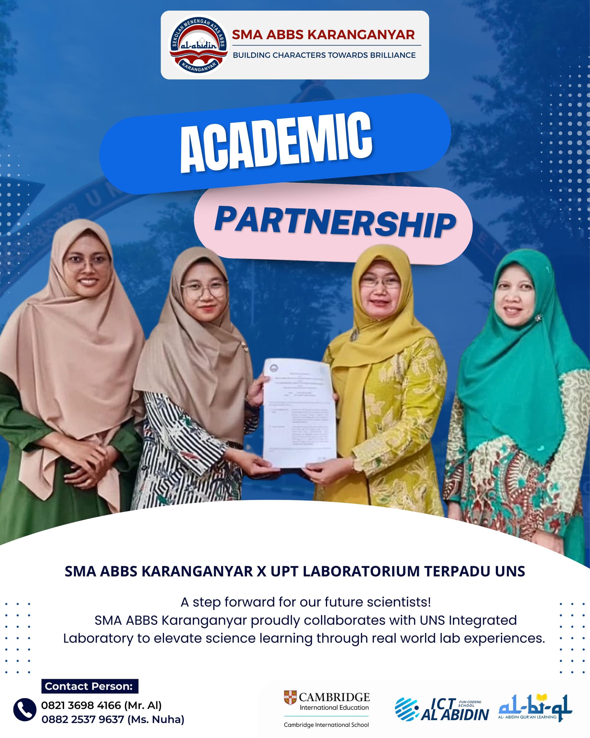 SMA ABBS Karanganyar Jalin Kerja Sama Akademik dengan UPT Laboratorium Terpadu UNS